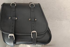 Borsa moto lato sx vero cuoio