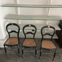 Sedie nere legno con impagliatura vienna