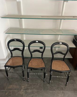 Sedie nere legno con impagliatura vienna