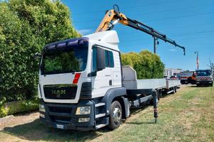 Man TGS 18.440 LL gru e cassone fisso con biga