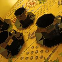 Tazzeine da caffè ARCOROC anni '80 vetro ner o