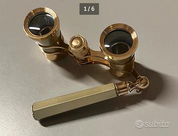 Mini binocolo da teatro 3x25 in metallo + manopola