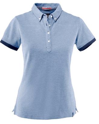 Polo Piquet Donna Alta Qualità Azzurro Melange
