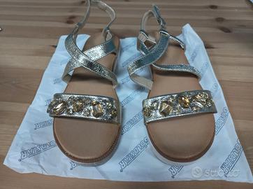 Sandali oro con fascia e strass numero 41