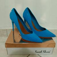 tacchi blu brillantinati taglia 40