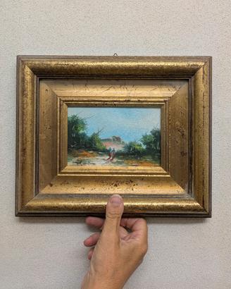 Dipinto olio su tela paesaggio vintage