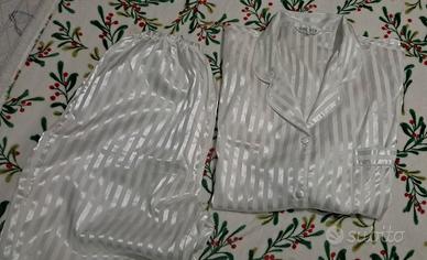Pigiama bianco in 100%seta tg XL 