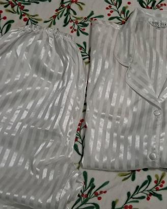 Pigiama bianco in 100%seta tg XL 