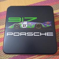 scatola metallo blu Porsche 917 le mans martini