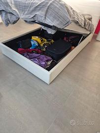 Letto una piazza e mezza con contenitore e materas