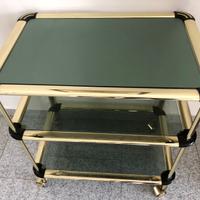 Carrello salotto ottone e vetro