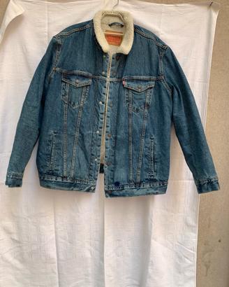 Giubbotto jeans Levi’s interno pelliccia biancaXXL