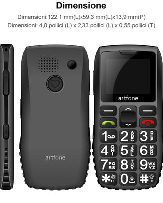 ARTFONE C1 telefono per anziani SCHERMO COLORI