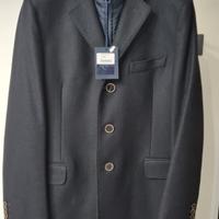 FAY DOUBLE COAT CAPPOTTO ELEGANTE PANNO BLU SCURO 