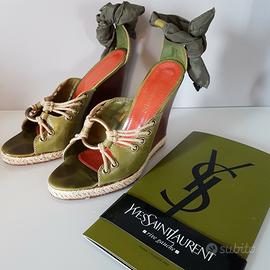 Sandali Yves Saint Laurent verde militare 