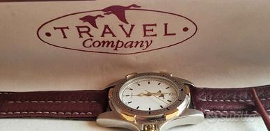Orologio uomo-donna "Travel Company" bianco NUOVO