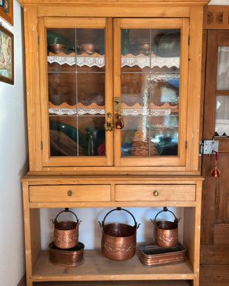 Vetrina in legno stile rustico - 2 pezzi