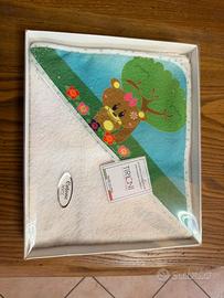 Accappatoio triangolo in spugna neonato 70 x 75 cm