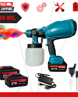 Verniciatore a Batteria 800ml 21V 4Ah Elettrico