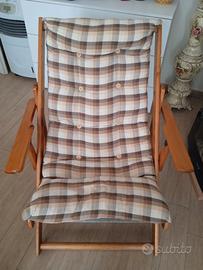 Poltrona sdraio nuova in legno