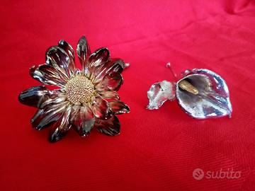 Coppia di fiori PIERRE placcato argento 925