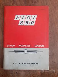 Libretto uso e manutenzione per fiat 850 Special 
