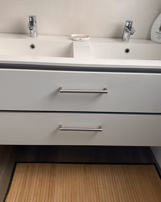 Mobile sospeso per bagno 120 cm + 2 specchiere led
