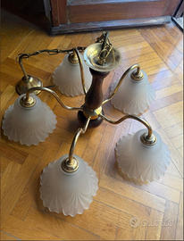 LAMPADARIO 5 LUCI IN VETRO DI MURANO