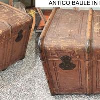 Antico Baule Cassapanca da viaggio legno 1900 vint