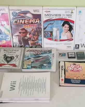 Lotto di 9 giochi e accessori per Wii, NDS, 3DS