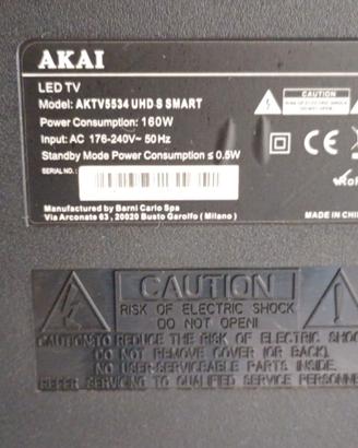 TV Akai con pannello danneggiato