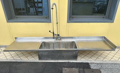 Lavapentole-lavabo-lavandino a 1 vasca da 3000 mm