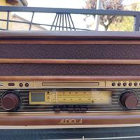 Audiola stereo con cd, musicassette e dischi