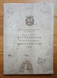 Per la Fausta Rivoluzione Stabilita in Reggio 1796