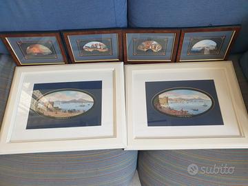 Lotto guache vedute di Napoli