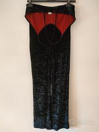 Mono pantalone con top a spalline tuta velluto