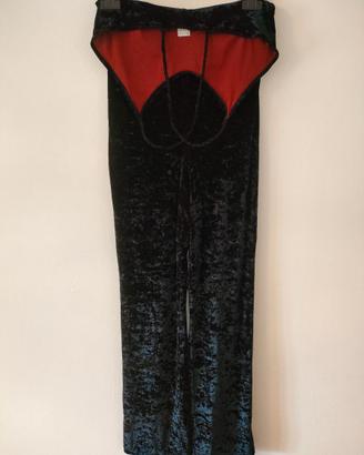 Mono pantalone con top a spalline tuta velluto