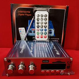 AMPLIFICATORE USB SD FM MP3 AUTORADIO TELECOMANDO
