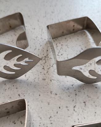 Accessorio tovaglia set 4 pezzi acciaio forma fogl
