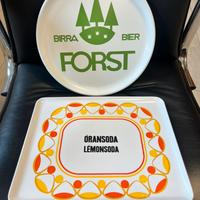 Coppia Vassoi Vintage Pubblicitari Anni '70/'80