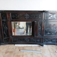 appendiabiti in legno antico 
