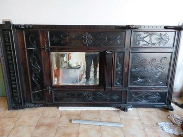 appendiabiti in legno antico 