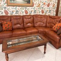 Divano letto in vera pelle