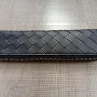Astuccio portapenne intrecciato blu Bottega Veneta