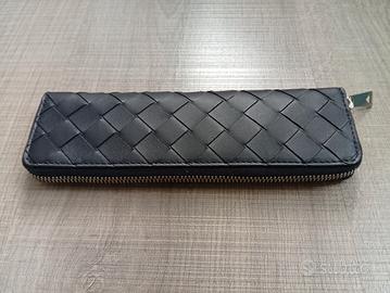 Astuccio portapenne intrecciato blu Bottega Veneta