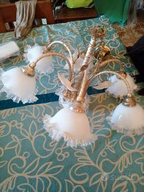 Lampadario vintage in vetro