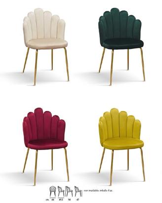 SEDIA POLTRONCINA  CONCHIGLIA VENTAGLIO  VELLUTO