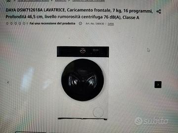Lavatrice Daya 7kg, 16: programmi profondità 46,5