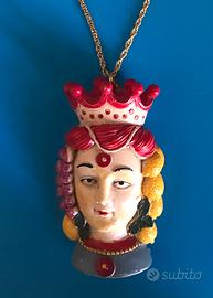 Collana Vintage con pendente Testa di Moro Donna