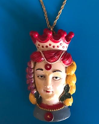 Collana Vintage con pendente Testa di Moro Donna